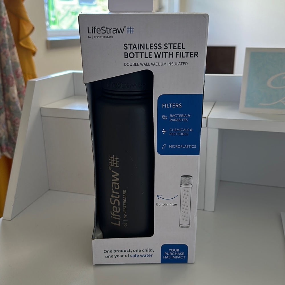 LifeStraw stainless steel water bottle